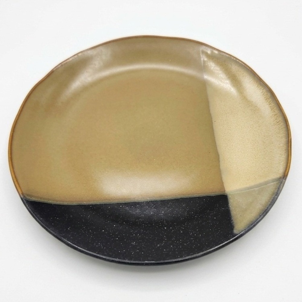 Sango Gold Dust Black 5022 Salad Plate 8 Inch Stoneware Tan Black Speckled